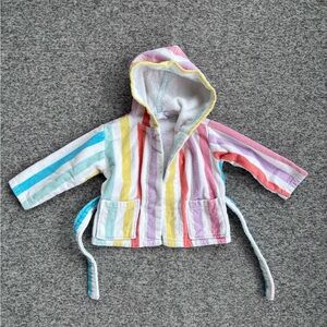 Pottery Barn Kids Rainbow Stripped Terry Belted Bath Rob